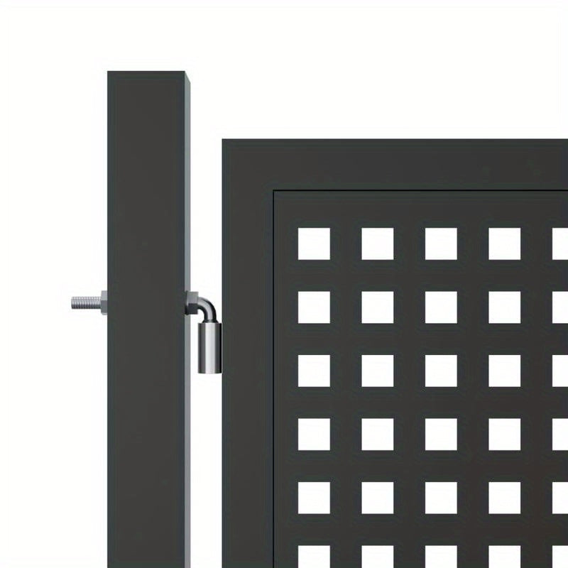 Metalen Tuinpoort – Tuinafscheiding – Tuindeur – Tuinhek – Sierpoort – Antraciet Kleur – 300x150 cm – Geperforeerd Design voor Ventilatie en Privacy