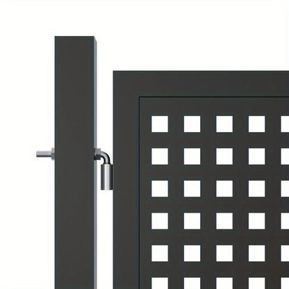 Metalen Tuinpoort – Tuinafscheiding – Tuindeur – Tuinhek – Sierpoort – Antraciet Kleur – 300x150 cm – Geperforeerd Design voor Ventilatie en Privacy