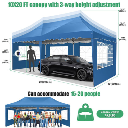 Pop-Up Tent – Vouwtent – Eventtent – Markttent – Overkapping – Verstelbare Hoogte – Stevig Aluminium Frame