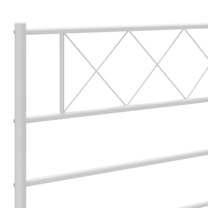 Bedframe – Metalen Bedframe – Stalen Bedframe – Slaapbank – Ledikant – Wit Hoofdbord – 160x200 cm – Stevig en Stijlvol