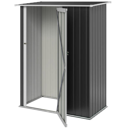 Tool shed garden house tool shed with door outdoor steel dark grey 142 x 84 x 189cm, temporary, removable, Temporary Shelter, Outdoor Shed, Compact Shed, Weatherresistant, Storage Shed, Utility Shed, Gardeners, Landscapers