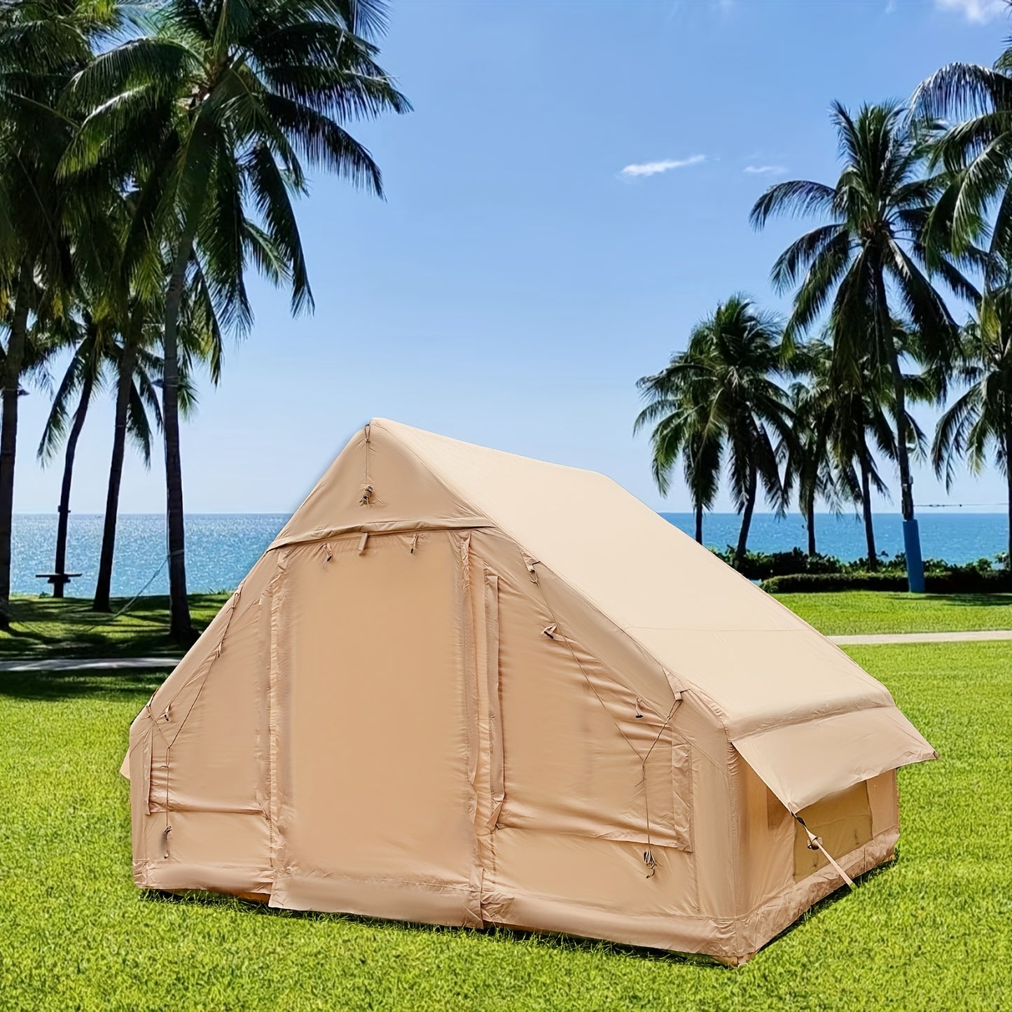 Opblaasbare Tent – Kampeertent – Familietent – Lucht Tent – Glamping Tent – 6 Persoons – Polyester met TPU Coating – Eenvoudig Opzetten