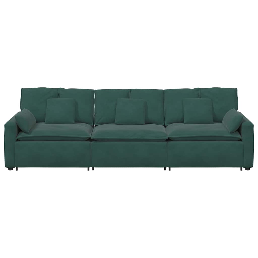 Hoekbank – Modulaire Bank – Loungebank – Zitbank – 3-zitsbank – Lichtgrijs – Polyester Bekleding – Stevig Metalen Frame
