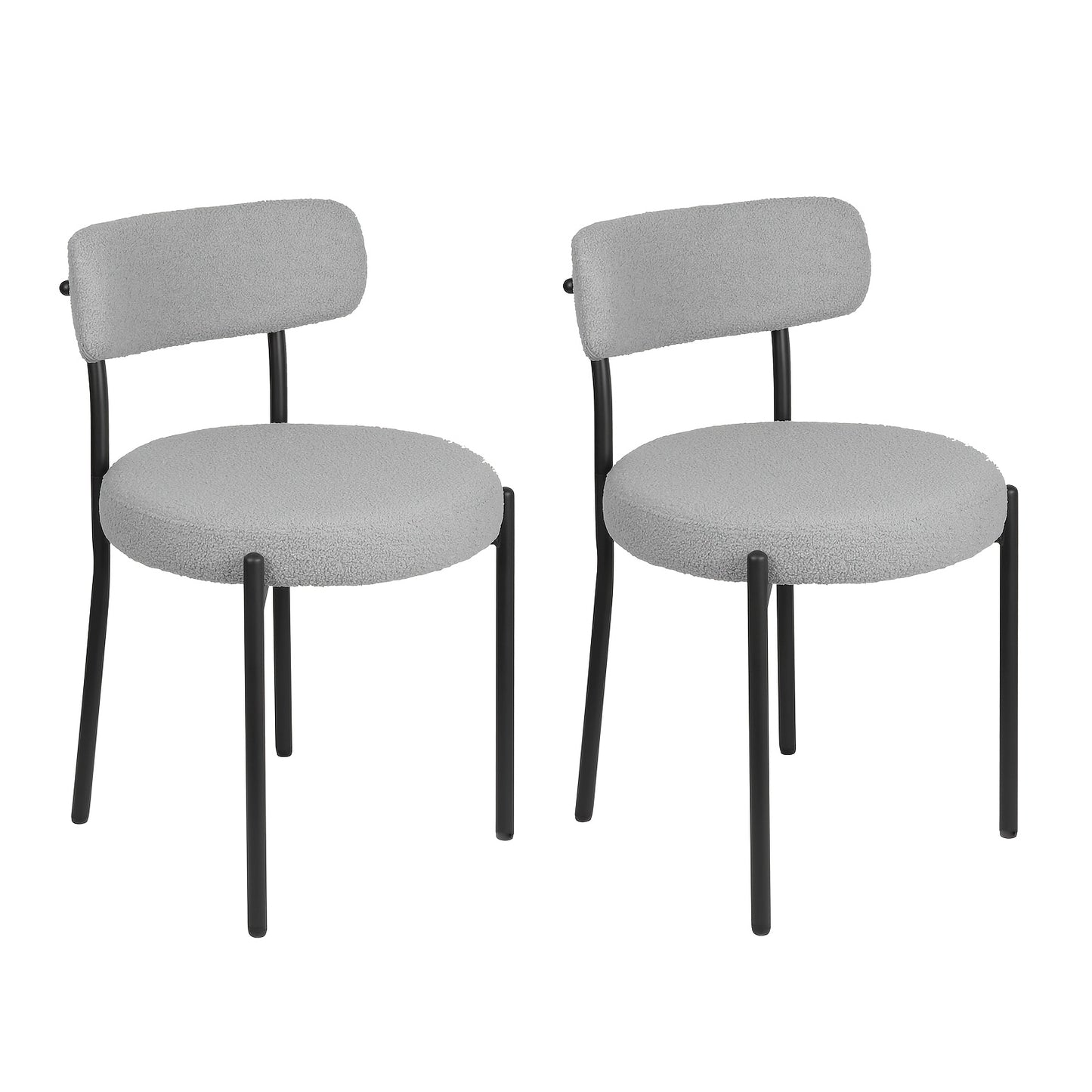 Fauteuil – Luxe Stoel – Eetkamerstoel – Vergaderstoel – Loungestoel – Kunstbont Bekleding – Hoge Rugleuning – Set van 2 – Comfortabel en Duurzaam