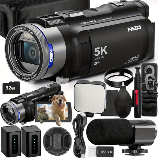 Vlogcamera – Videocamera – Compactcamera – Camcorder – Vlogging camera – 4K Ultra HD Resolutie – 270° Kantelbaar IPS-Scherm