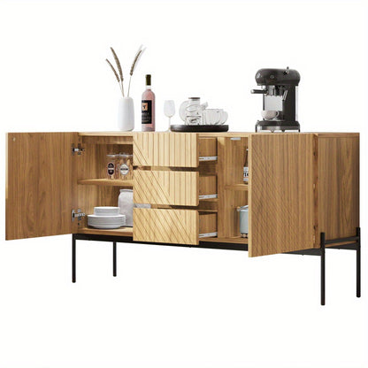 Dressoir – Sideboard – Buffetkast – Ladekast – Opbergkast – Modern Design – Stabiele Metalen Poten – 75x140x40 cm