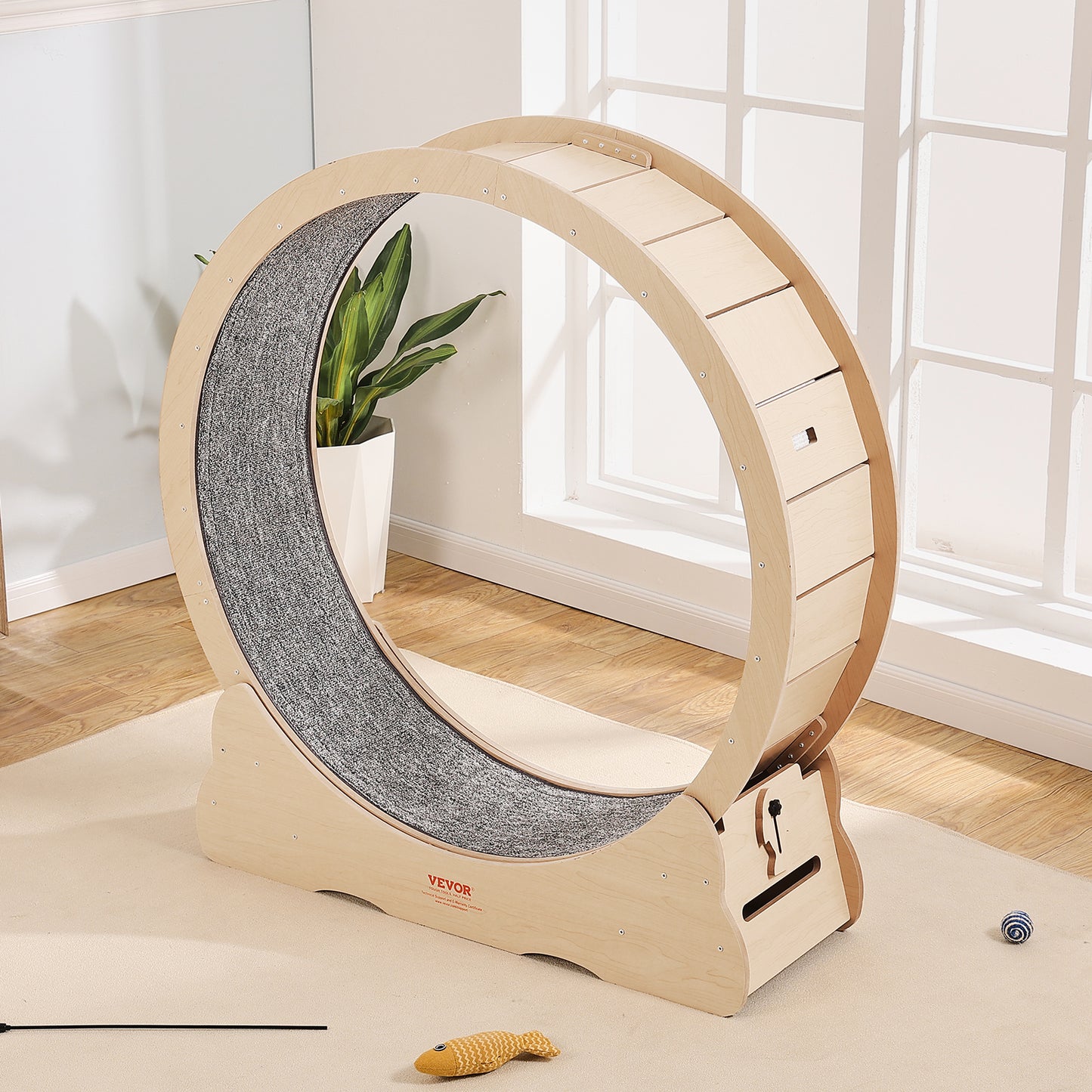 Kattenrenfiets – Kattenlooprad – Kattenrad – Kattenwiel – Kattenfitness – Grote 110 cm diameter – Stil en Geluiddempend Design