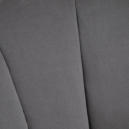 Eetkamerstoel – Keukenstoel – Stoel Met Rugleuning – Woonkamerstoel – Zitmeubel – Polyester Bekleding – Massief Houten Onderstel – Donkergrijs – 66 x 72 x 79 cm