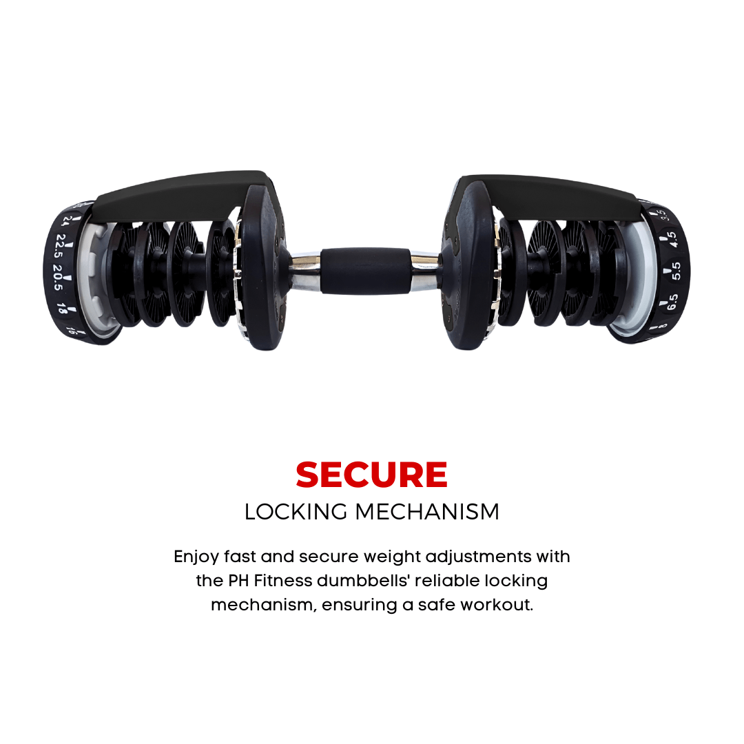 Verstelbare Dumbbell – Verstelbare Halter – Dumbbell Set – Gewichtenset – Smart Dumbbells – 15 Gewichtsniveaus van 2,5 tot 24 kg – Compact & Ruimtebesparend