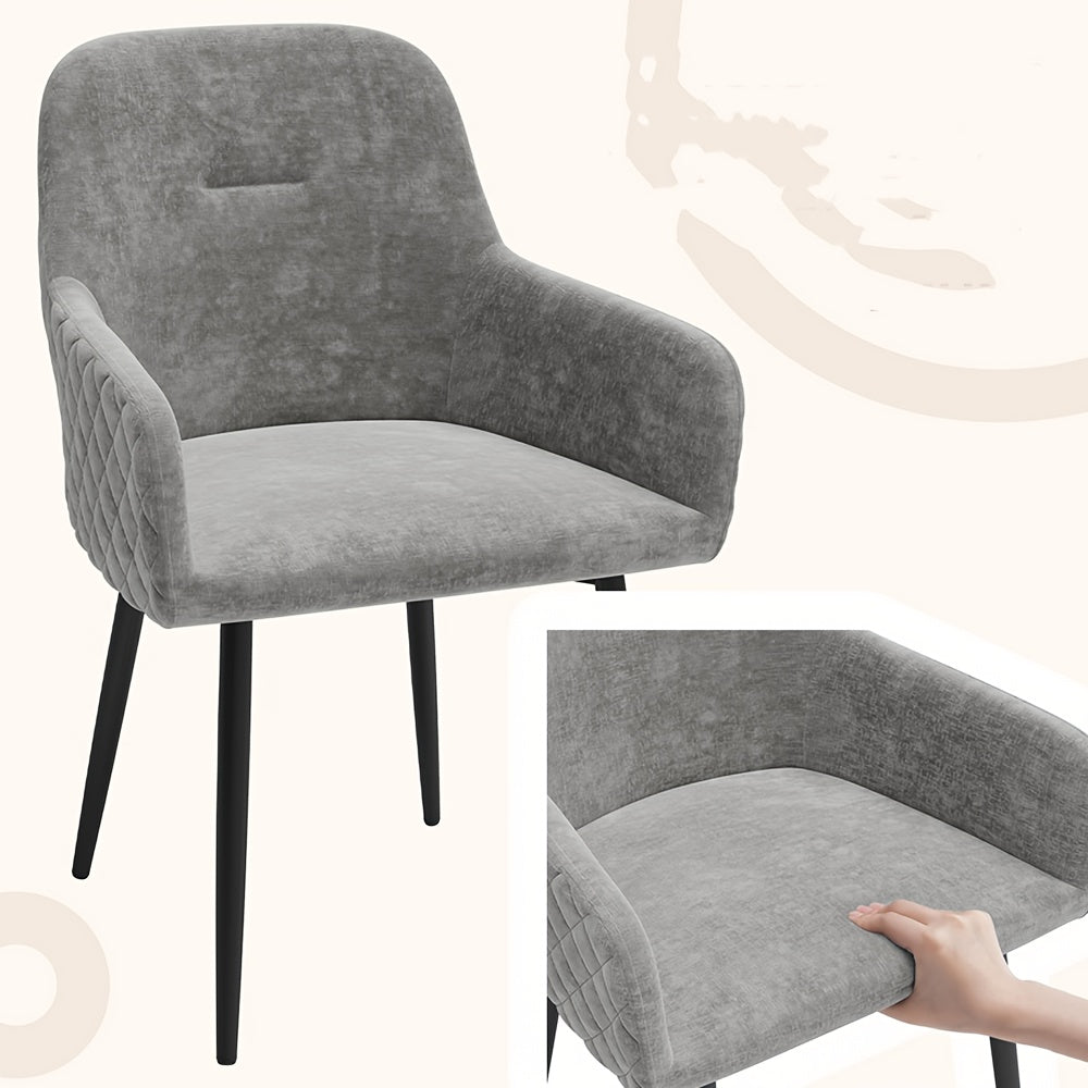Scandinavische Velvet Fauteuil – Lounge Stoel – Woonkamerstoel – Sofa Stoel – Zetel – Grijs – Compact 64x60x70 cm – Kunsthout Frame