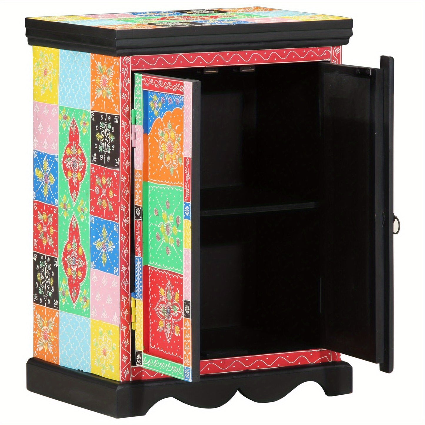 Sidetable – Consoletafel – Wandtafel – Haltafel – Bijzettafel – Massief Mangohout – Kleurrijk Design – 50x30x75 cm – Stevig & Compact