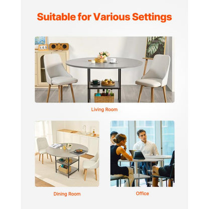 Ronde Eettafel – Houten Tafel – Compacte Eettafel – Keukentafel – Ronde Tafel – Diameter 119 cm – MDF Met Houten Look