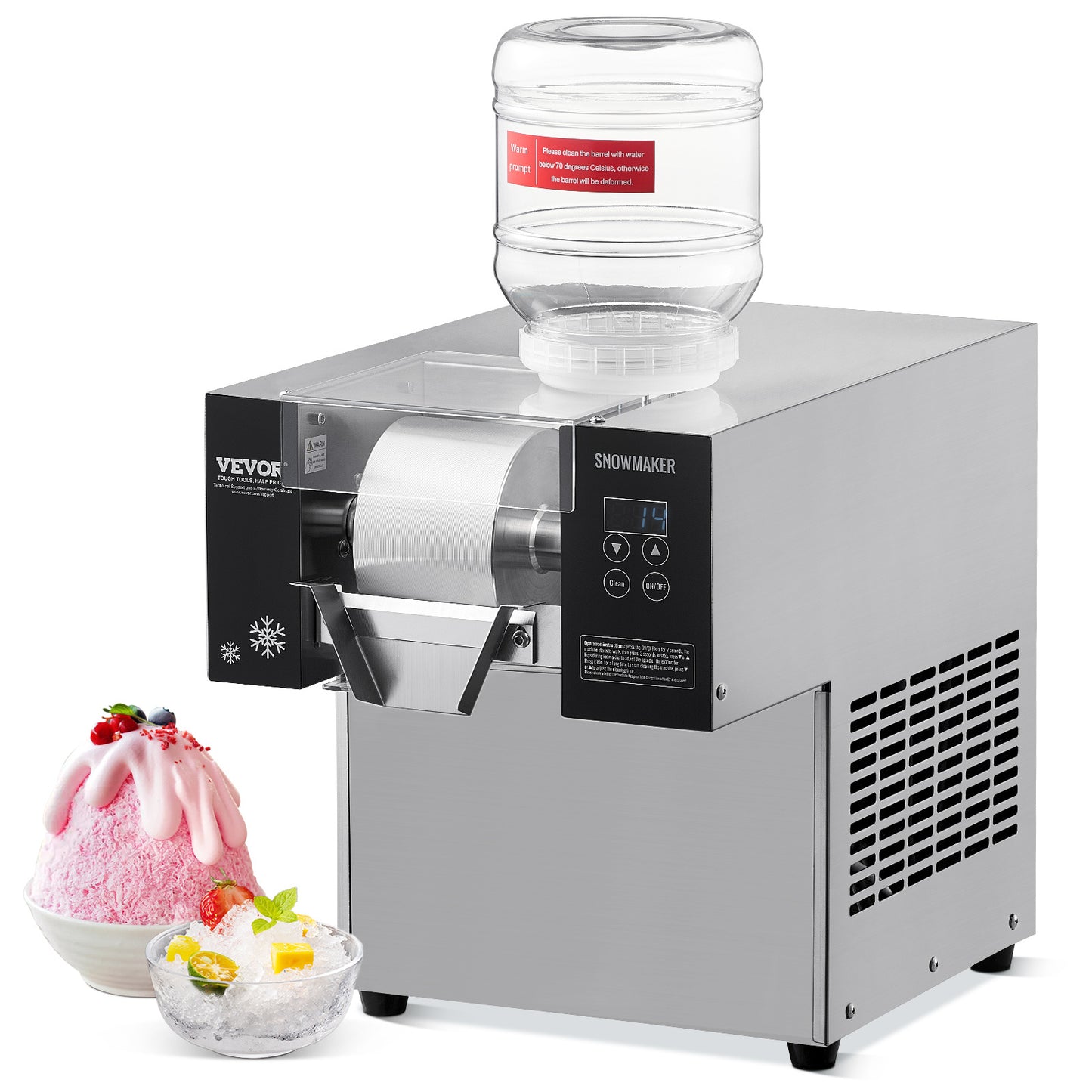 IJsblokjesmachine – IJsblokjesmaker – IJsblokjesmachine Sneeuwvlok – Ice Maker – RVS – 80 kg/24 uur – Snelle Koeling