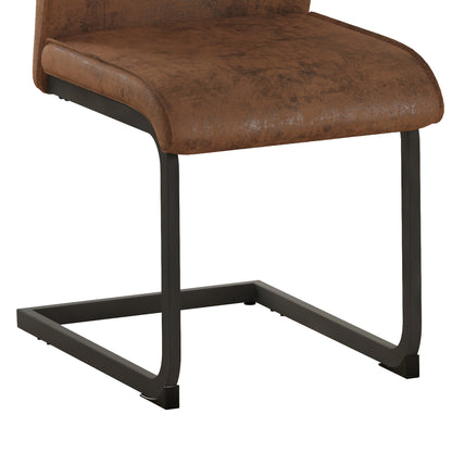 Eetkamerstoelen – Stoelen – Kuipstoelen – Set van 2 – Bruin vintage look – Suède-imitatie bekleding – Ergonomisch design – Comfortabel zitoppervlak