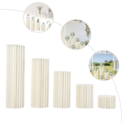 Tafeldecoratie – Bloemendisplays – Tafelstukken – Bruiloftdecoratie – Feestdecoratie – Set van 5 – Stevig Honingraatkarton – Verschillende Hoogtes 20-100 cm