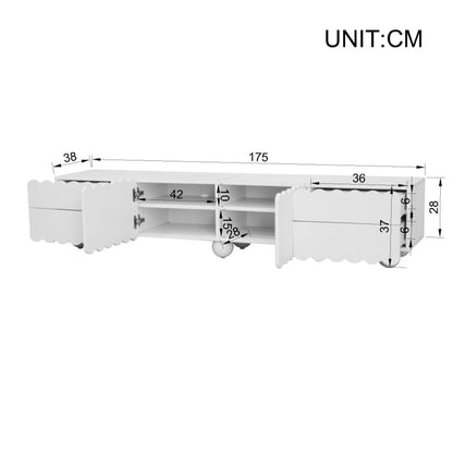 Modern White TV Cabinets, TV Stands, TV Panels, and Low-Profile TV Stands | Distinctive Designs, Metal Construction, Suitable for Various Room Storage and Decorative Needs