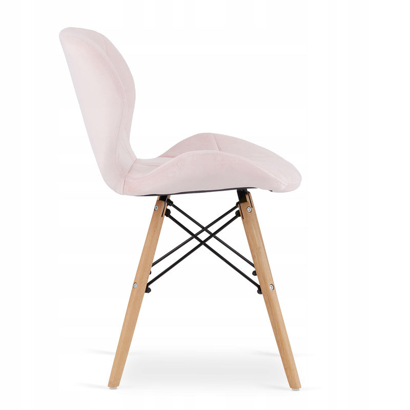 Stoel – Eetkamerstoel – Bureaustoel – Fauteuil – Kuipstoel – Velvet Bekleding – Houten Beukenpoten – 48x43x74 cm – Zithoogte 45 cm