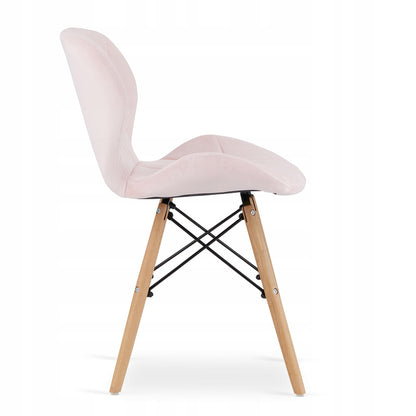 Stoel – Eetkamerstoel – Bureaustoel – Fauteuil – Kuipstoel – Velvet Bekleding – Houten Beukenpoten – 48x43x74 cm – Zithoogte 45 cm