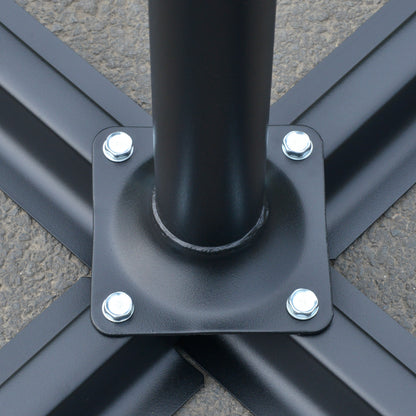 Parasol – Tuinparasol – Balkonparasol – Terrasparasol – Strandparasol – Stevig Stalen Frame – Handkurk Openen – Grijs Ø 2,95 m