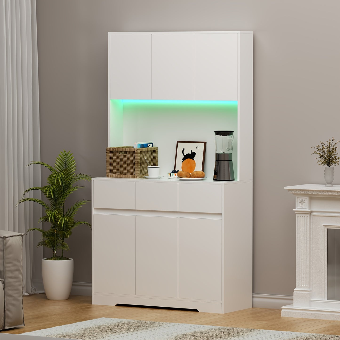 Kast – Opbergkast – Dressoir – Ladekast – Meubel – Wit MDF – 170x100x38,5 cm – 3 Lades en Dubbele Deuren