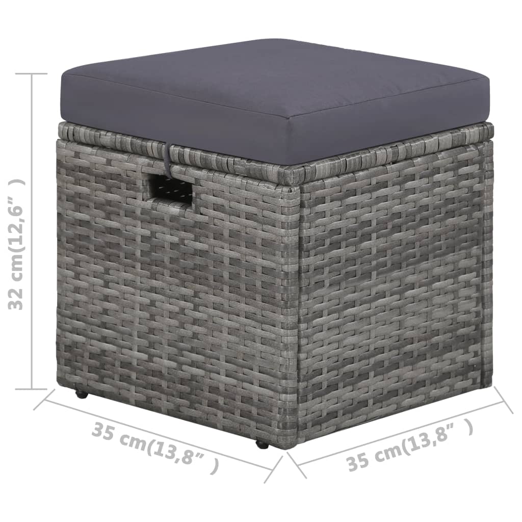 Loungebank – Loungeset – Hoekbank – Terrasbank – Tuinbank – 4-delig – Weerbestendig PE-Rattan – Comfortabele Afneembare Kussens – Zwart