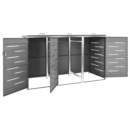 Afvalcontainer – Vuilnisbak – Kliko – Buitenprullenbak – Afvalemmer – Roestvrij Staal & Verzinkt Staal – 3 Ton Capaciteit 207x77,5x115 cm