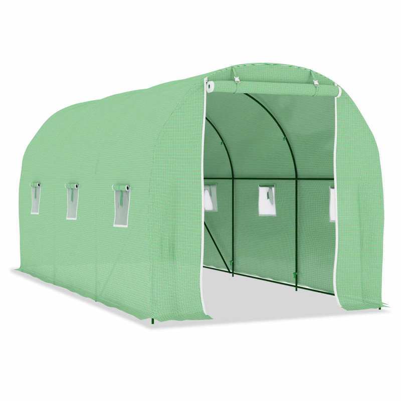 Kas – Tuinkas – Broeikas – Kweekkas – Serre – Hoogwaardige Constructie – Ruime Afmetingen 4,5x2x2 m – Groen