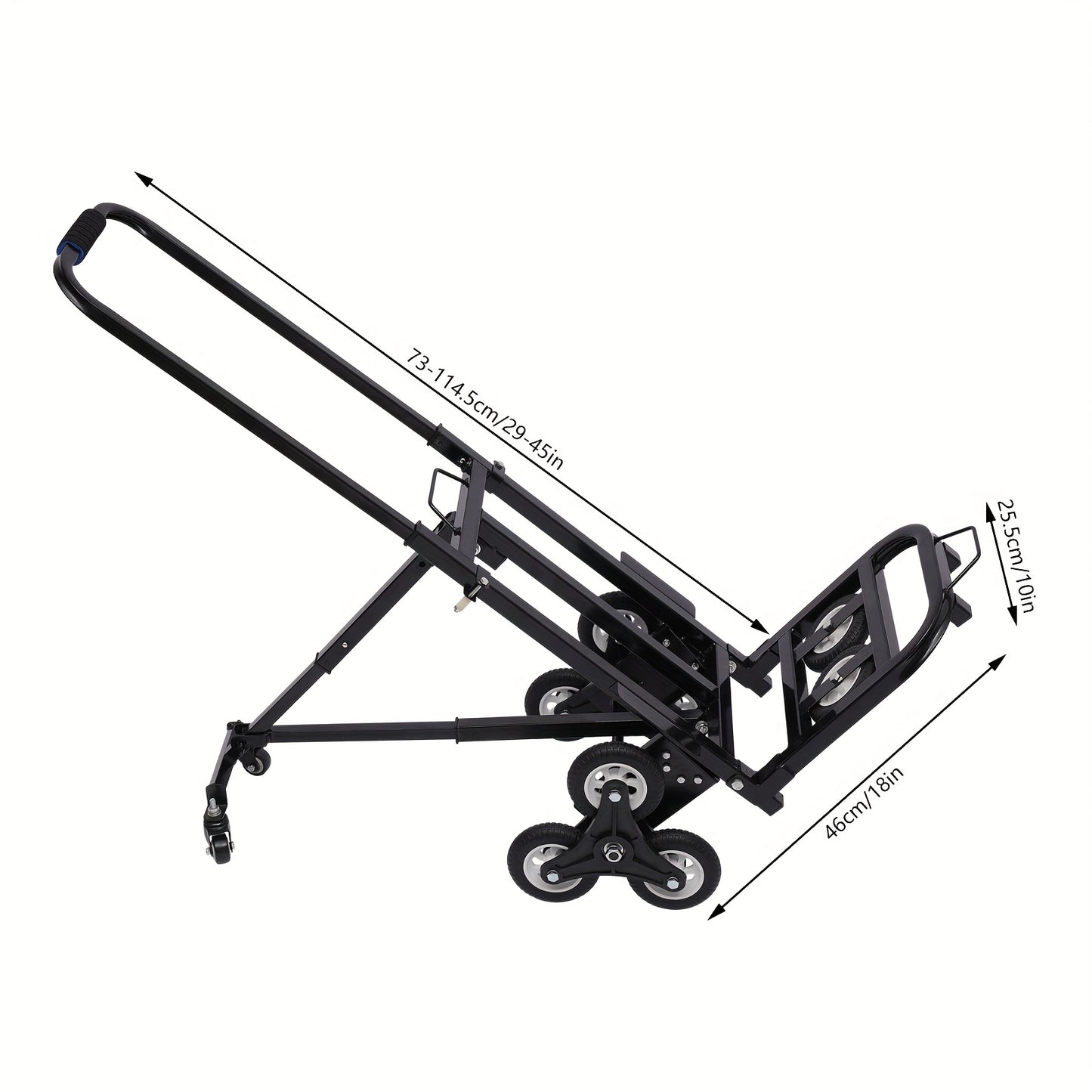 Traploper Kar – Trapkar – Vervoerskar – Trolley – Handkar – Inklapbaar – Draagkracht 150 kg – Verstelbare Handgreep