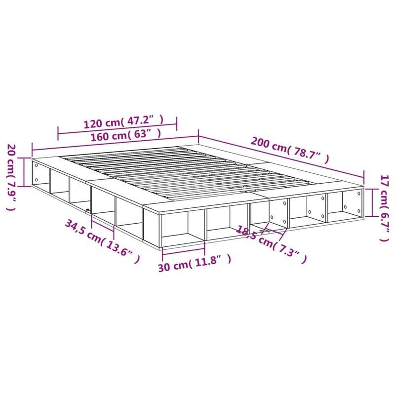 Bedframe – Bedbodem – Plattegrond – Slaapbank – Eenpersoonsbed – 160x200 cm – Multiplex Hout – Eenvoudig Demontabel