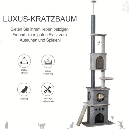 Large Tree, 255cm Tall with Toys And Caves, XXL Trees, Multi-level Trees, Sturdy Trees for Large s And Multi- Households, Scratching Barrels, Accessories, Climbing Walls for s, Scratching Posts