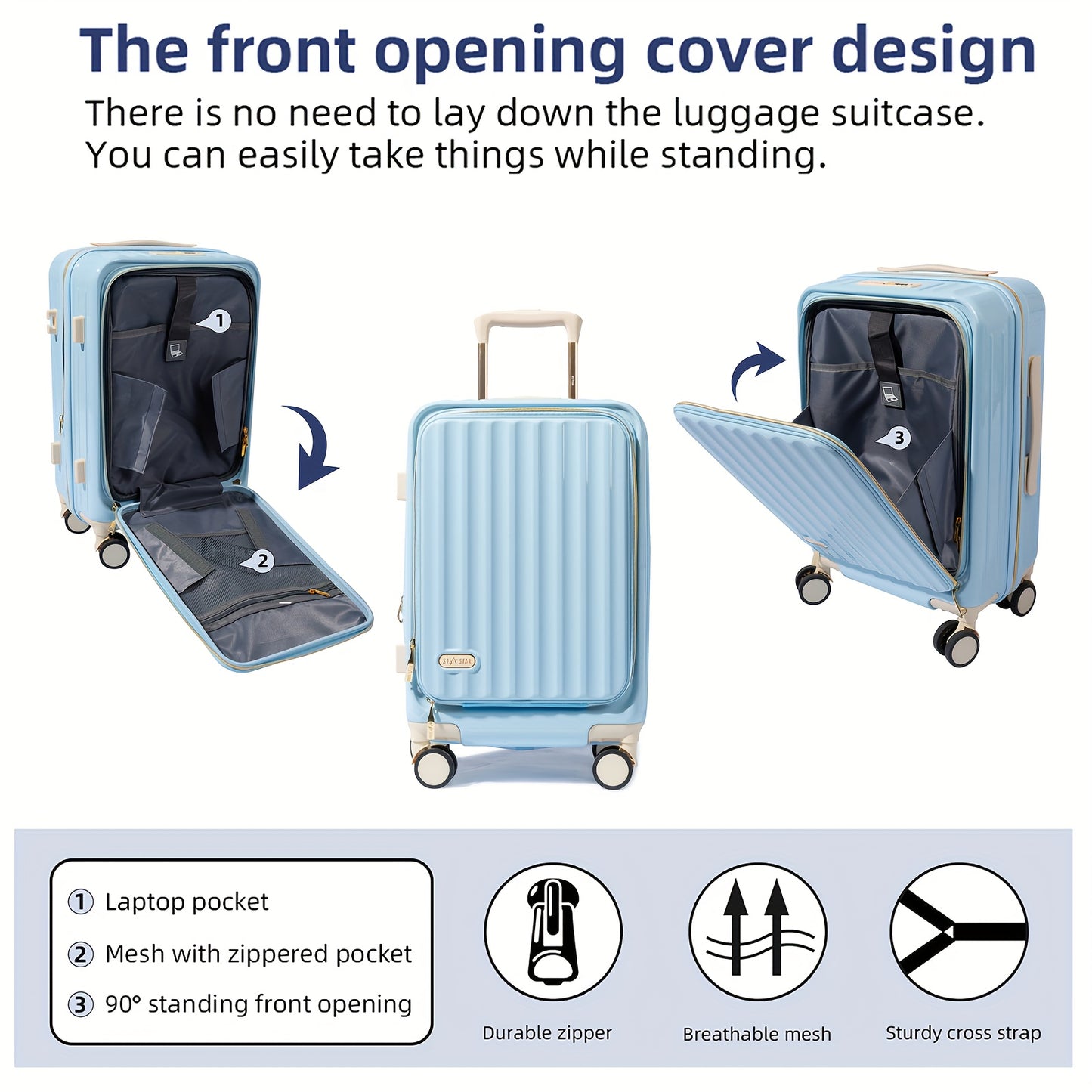 Handbagage Koffer – Trolley – Reiskoffer – Spinner – Cabinekoffer – 20 Inch – Uitbreidbaar Met 25% Extra Ruimte – Harde Pc-Shell Met Stil Geluidloze Wielen