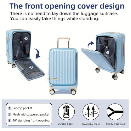 Handbagagekoffer – Cabin Koffer – Trolley – Reiskoffer – Spinner Koffer – 20 Inch Creamy White – Uitbreidbaar met 25% Extra Ruimte – Hard PC Schild & Stil 360° Spinnerwielen