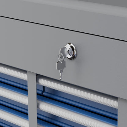 Gereedschapskist – Gereedschapskoffer – Toolbox – Opbergkist – Metalen Kist – 6 Laden & Bovenvak – Afsluitbaar Met Sleutel – Stevig Koudgewalst Staal