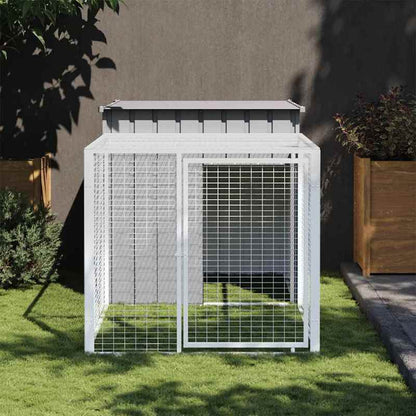 Kippenren – Kippenhok – Pluimvee Ren – Kippenkooi – Kippenverblijf – Lichtgrijs – Gegalvaniseerd Staal – 110x201x110 cm – Weerbestendig & Roestvrij