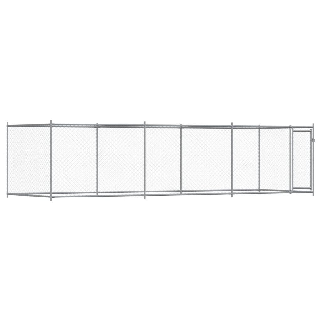 Hondenren – Hondenkooi – Hondenbench – Buitenkennel – Metalen Hondenren Grijs – Gegalvaniseerd Roestbestendig IJzer – 600x200x150 cm – Vooraf Gemonteerd