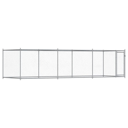 Hondenren – Hondenkooi – Hondenbench – Buitenkennel – Metalen Hondenren Grijs – Gegalvaniseerd Roestbestendig IJzer – 600x200x150 cm – Vooraf Gemonteerd