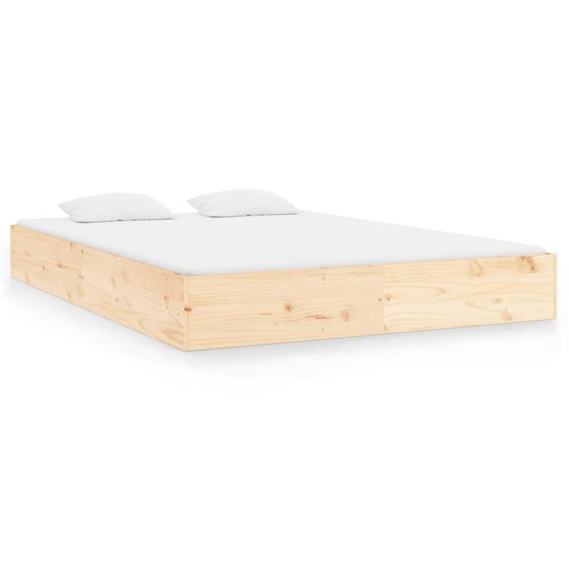 Bedframe – Tweepersoonsbed – Bed – Massief Houten Bed – Houten Lattenbodem – Modern Design – 160x200 cm – Duurzaam Hardhout