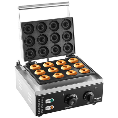 Donutmaker – Donutmachine – Mini Donut Maker – Donut Bakvorm – Wafelmaker – 12 Donuts Tegelijk – 1550W Roestvrij Staal Met Dubbelzijdige Verwarming