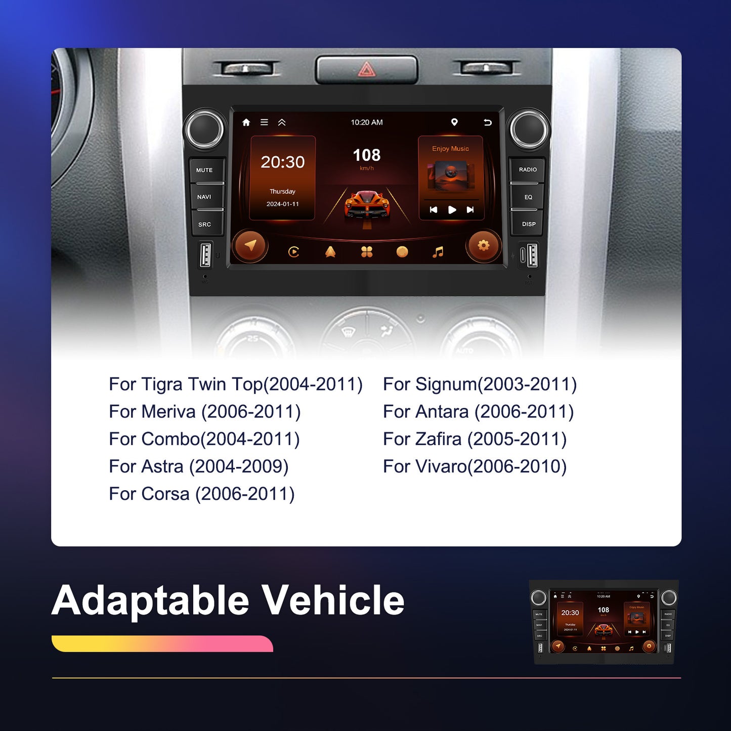 Android 15 Autoradio – Car Stereo – Inbouwradio – Multimedia Systeem – Auto Entertainment – 7-inch HD Touchscreen – Draadloze CarPlay & GPS Navigatie
