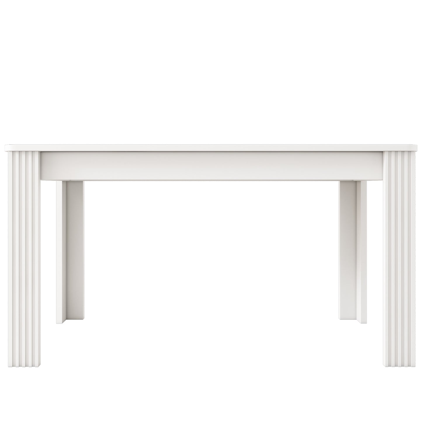 Dining Table, Contemporary Dining Table, Sturdy Dining Table, Table with Four Legs, Oak Wood Table, Rectangular Dining Table, Coffee Leisure Table, Modern Simple Dining Table, White[OLD SKU:WF312300AAW]