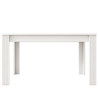 Dining Table, Contemporary Dining Table, Sturdy Dining Table, Table with Four Legs, Oak Wood Table, Rectangular Dining Table, Coffee Leisure Table, Modern Simple Dining Table, White[OLD SKU:WF312300AAW]
