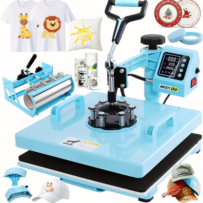 Heat Press Machine, 8in 1/ 5in 1 Shirt Press Machine with 30oz Tumbler Press, Slide Out 360° Swing Away Digital, Industrial-Quality Heat Transfer Sublimation for Tumbler/Mug/Hat/Cap/Plate