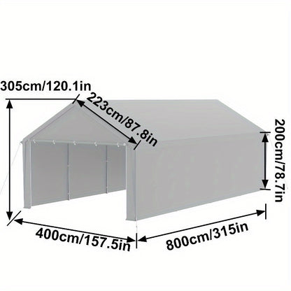 Opslagtent – Garagetent – Fietsenstalling – Schuurtent – Overkapping – 3x6 meter – Gegalvaniseerd Stalen Frame – Waterdicht & Weerbestendig