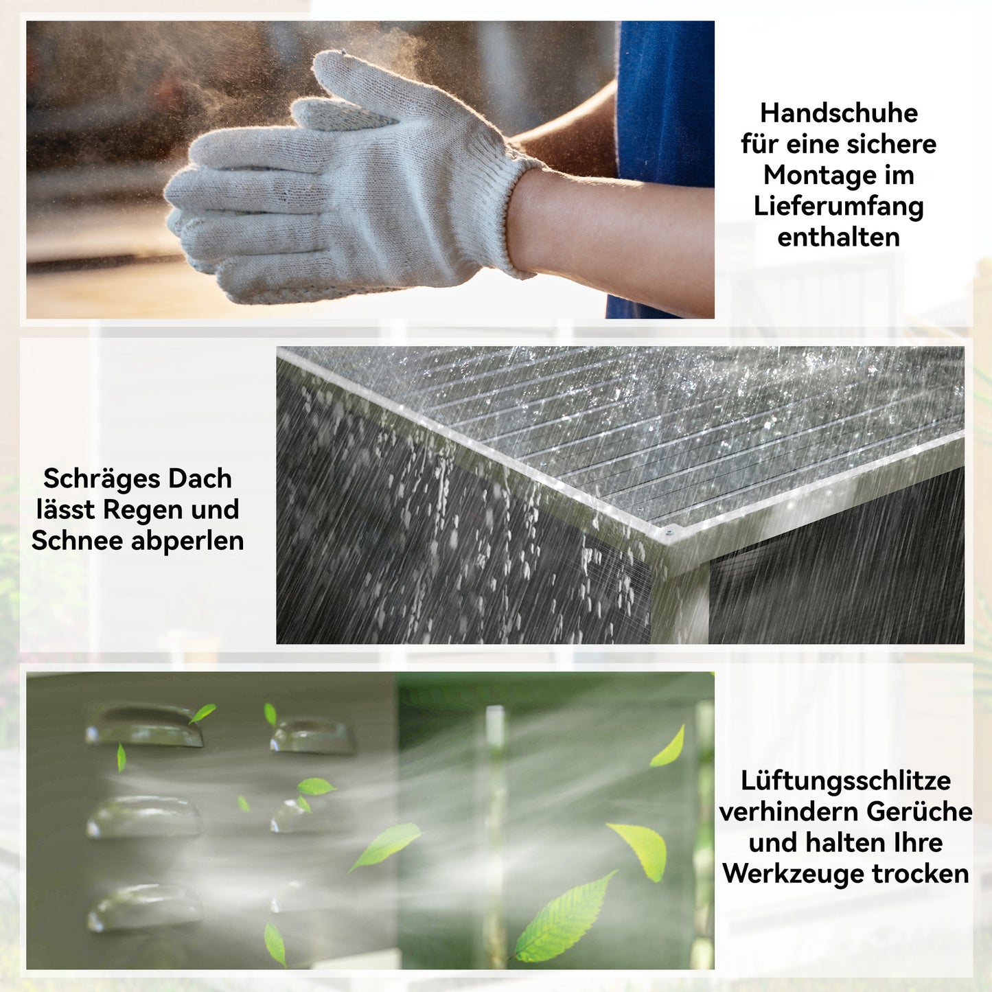 Tuinberging – Tuinschuur – Opbergkast – Buitenberging – Metaalberging – Lichtgrijs – Gegalvaniseerd Staal – Vergrendelbare Deur – Eenvoudige Montage – 142 x 184 x 165/181 cm