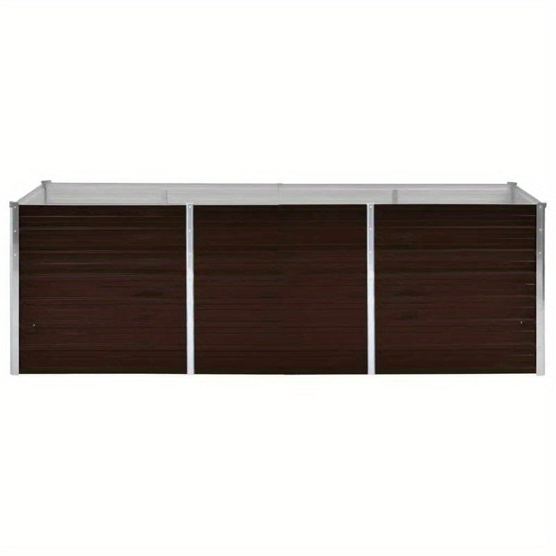 Hoogtebed Tuin – Verhoogd Bed – Plantenbak – Moestuinbak – Tuinbak – Gegalvaniseerd Staal – 240x80x77 cm – Weerbestendig Bruin