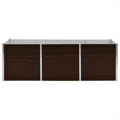 Hoogtebed Tuin – Verhoogd Bed – Plantenbak – Moestuinbak – Tuinbak – Gegalvaniseerd Staal – 240x80x77 cm – Weerbestendig Bruin