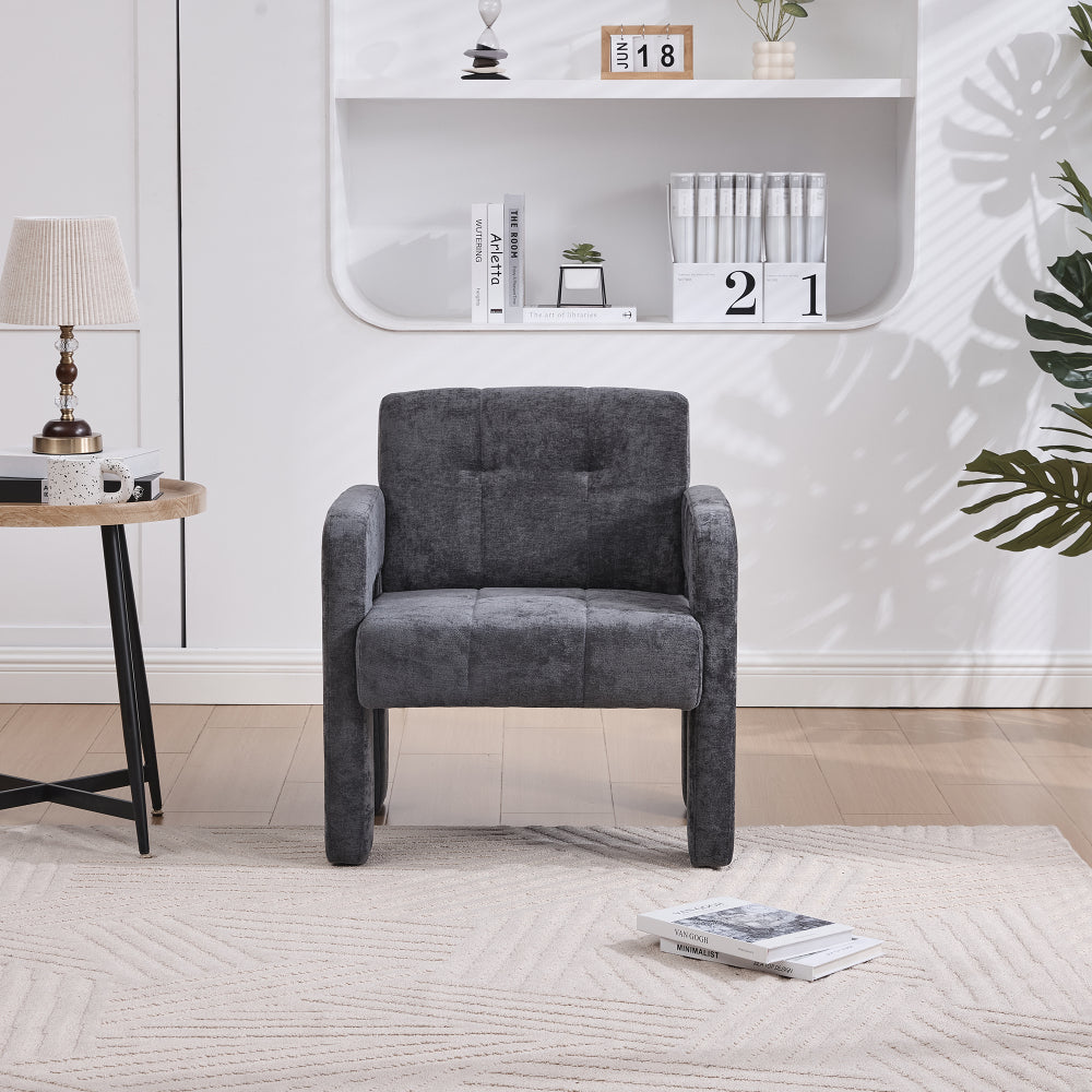 Modern Minimalist Single Armchair - Upholstered Padded with Foam & Assembly, Nordic Style Chair Suitable for Living Room, Bedroom, Office - - Seating