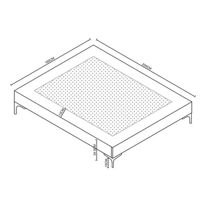 Tweepersoonsbed – Bedframe – Opbergbed – Gestoffeerd Bed – Slaapbank – 140x200 cm – Stevig Plywood Frame – Afneembare Blauwe Polyester Bekleding