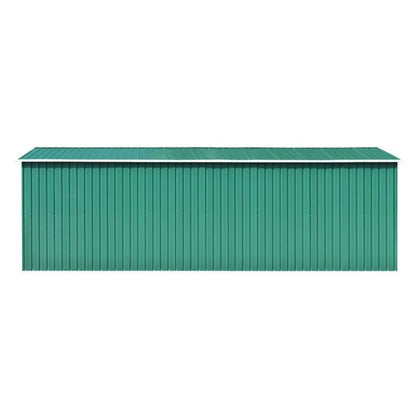 Large 257x580x181cm Heavy-Duty Steel Frame Green Outdoor Storage Shed with Removable Roof & Walls - Portable Garden Shed with Ventilation System, Spacious Interior for Lawn Equipment, Tools, Bikes - Durable Metal Construction