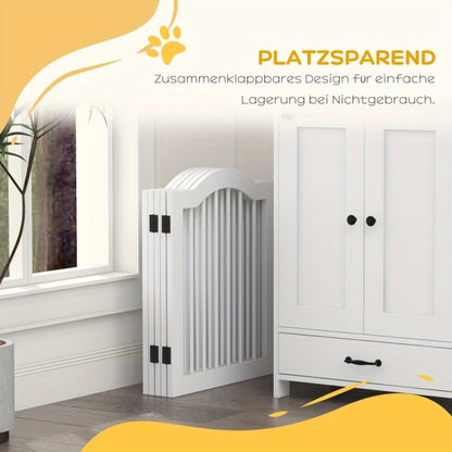Hondenren – Puppyren – Hondenkennel – Dierenren – Hondenbench – 5 Panelen – Opvouwbaar – Flexibel – Aluminium – 254,5 x 29,5 x 61 cm – Wit – Modulair en Stevig
